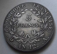 1812, FRANCIAORSZÁG, NAPÓLEON 5 FRANK, UV!